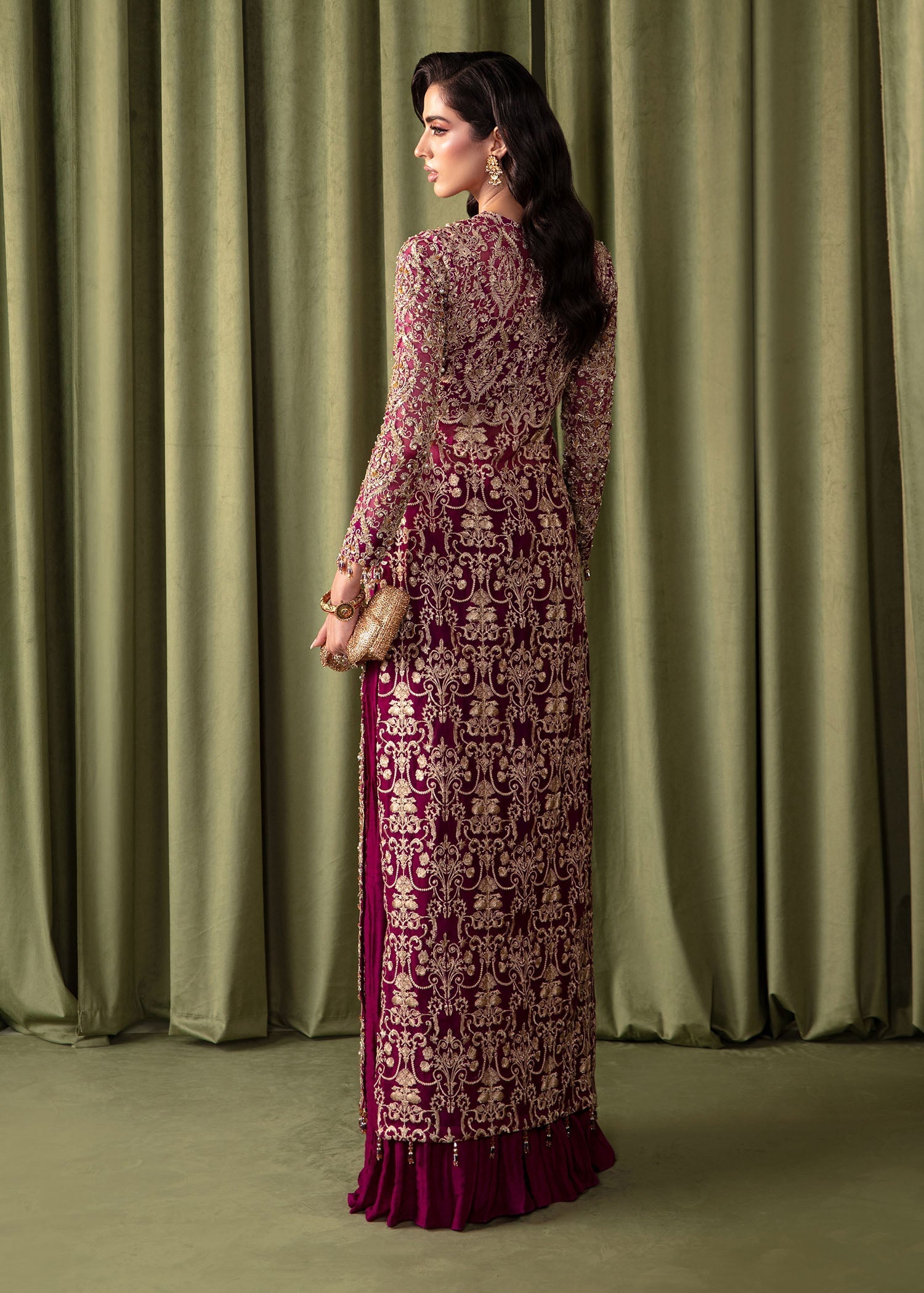 Kanwal Malik Pink Shirt with cigarette pants for Luxury Wedding wear - Pakistani Designer Wear for Women in UK | Kifat