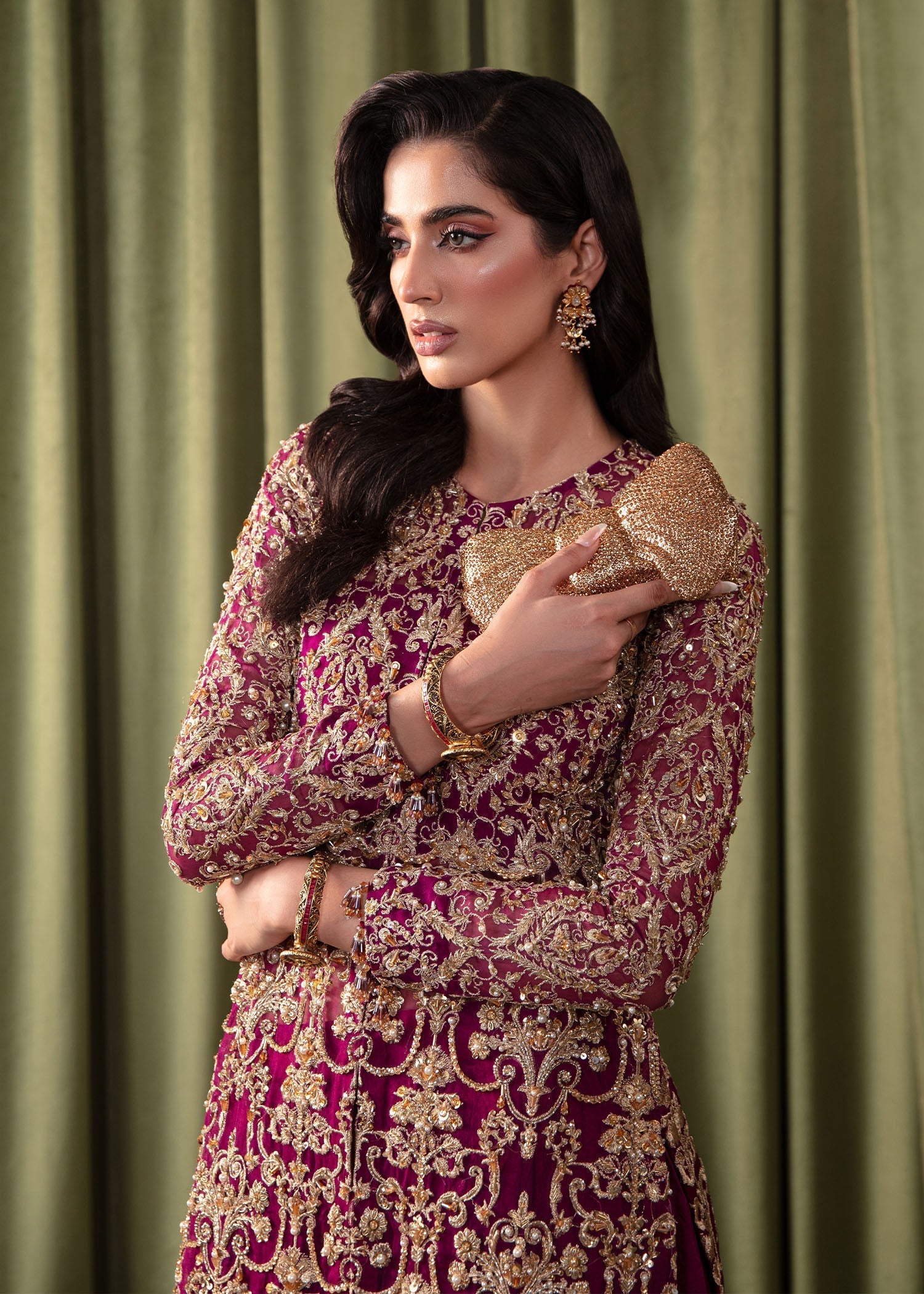 Kanwal Malik Pink Shirt with cigarette pants for Luxury Wedding wear - Pakistani Designer Wear for Women in UK | Kifat