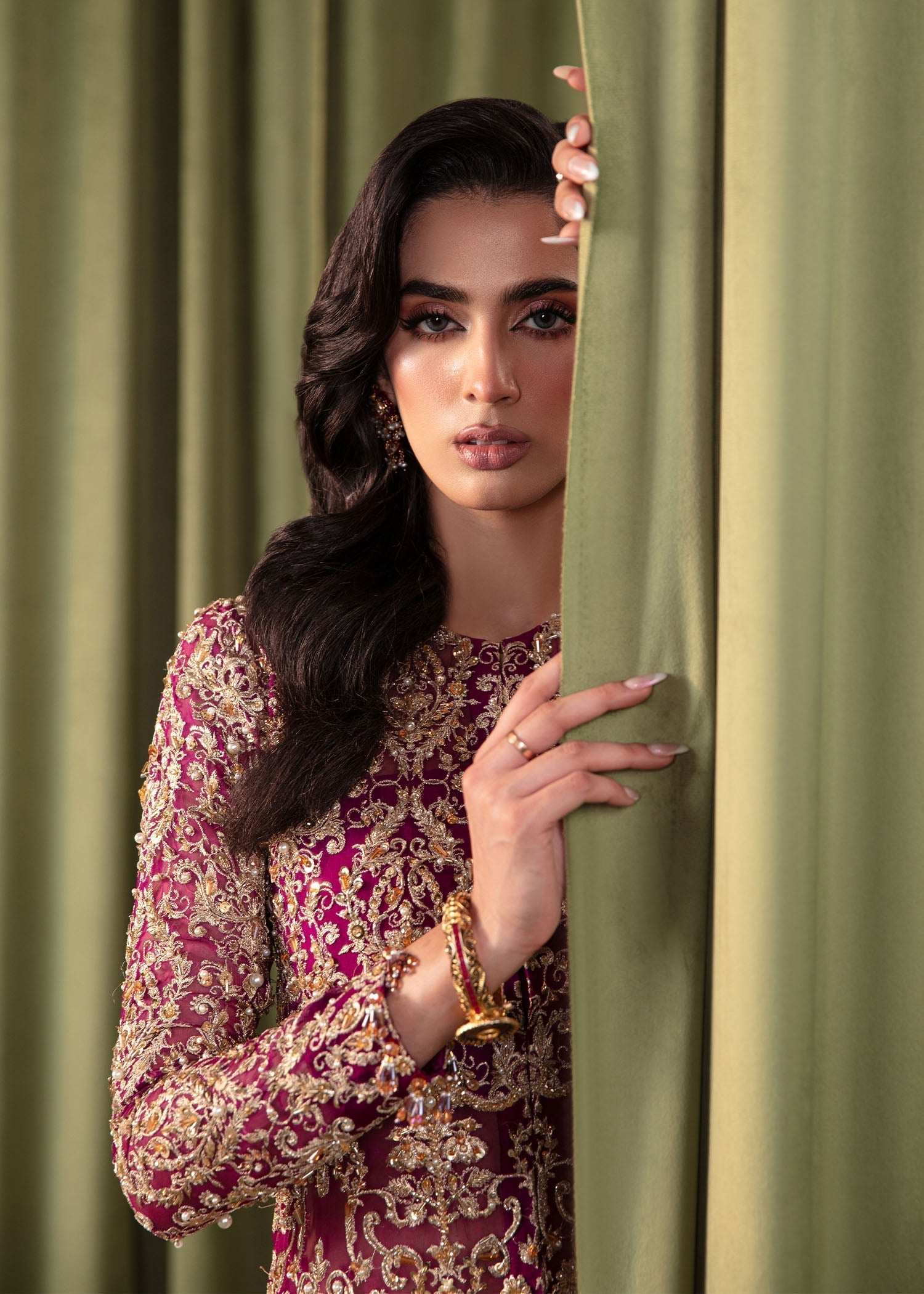 Kanwal Malik Pink Shirt with cigarette pants for Luxury Wedding wear - Pakistani Designer Wear for Women in UK | Kifat