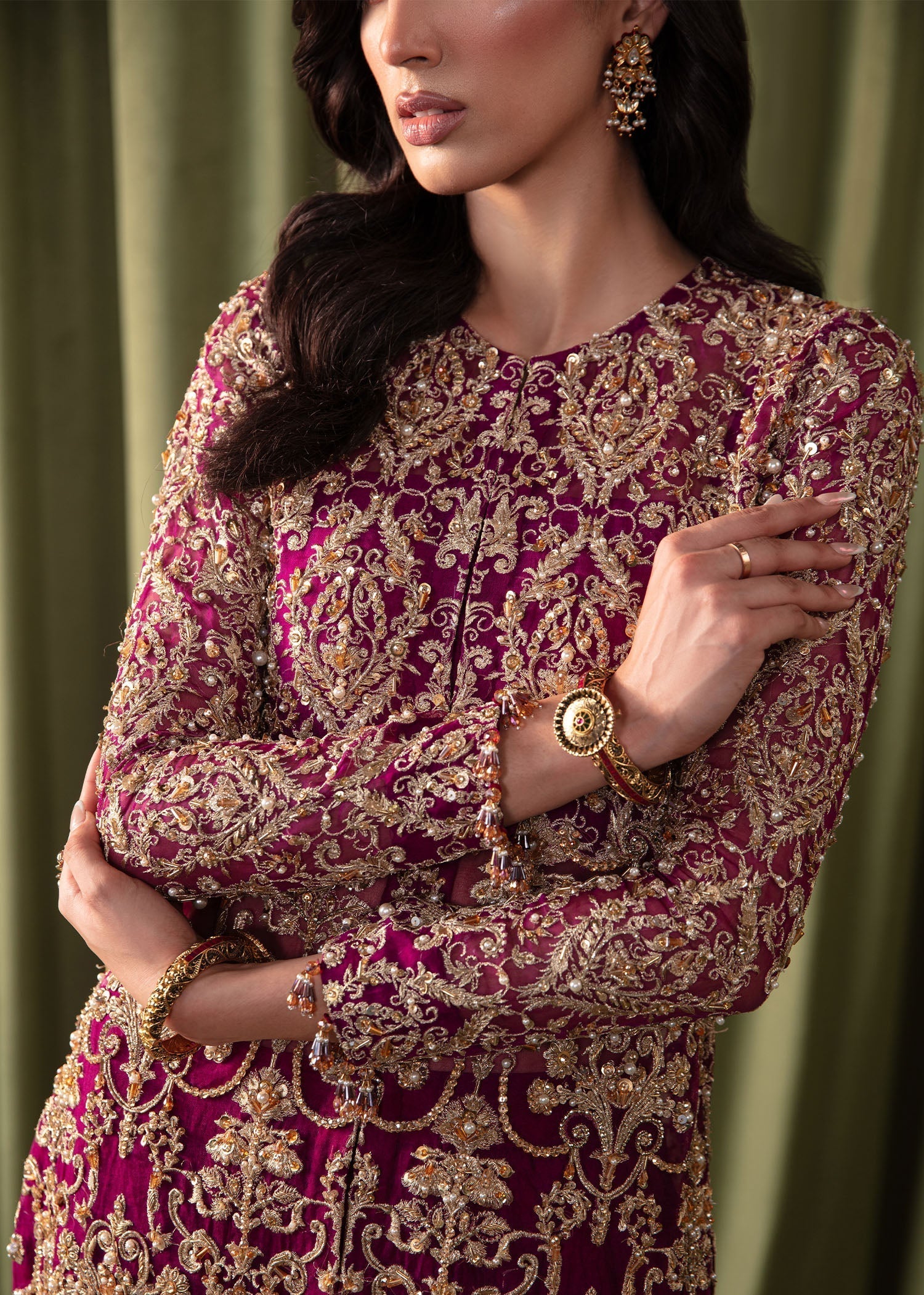 Kanwal Malik Pink Shirt with cigarette pants for Luxury Wedding wear - Pakistani Designer Wear for Women in UK | Kifat