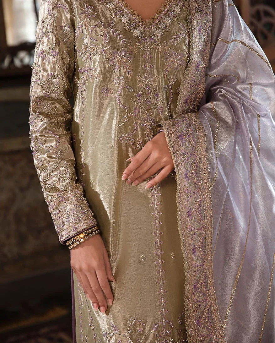 Women Wearing Zyva Mint Green Silver Long Shirt for Festive Events - Pakistani Designer Wear for Women in UK | Kifat