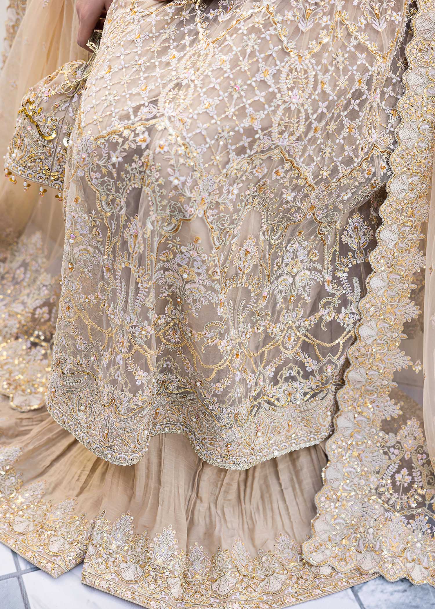 Kanwal Malik Nude Peshwas for Luxury Wedding wear - Pakistani Designer Wear for Women in UK | Kifat