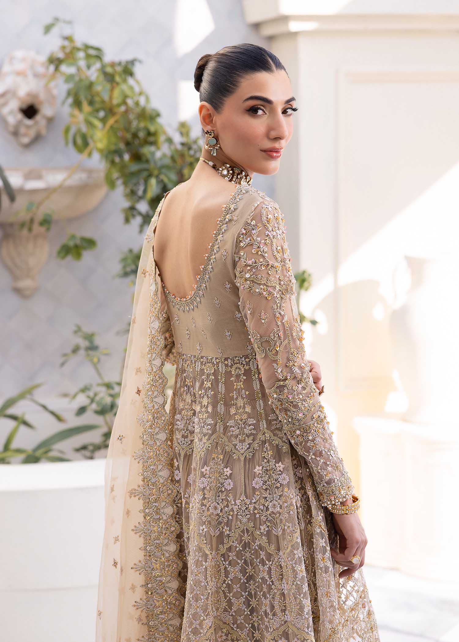 Kanwal Malik Nude Peshwas for Luxury Wedding wear - Pakistani Designer Wear for Women in UK | Kifat