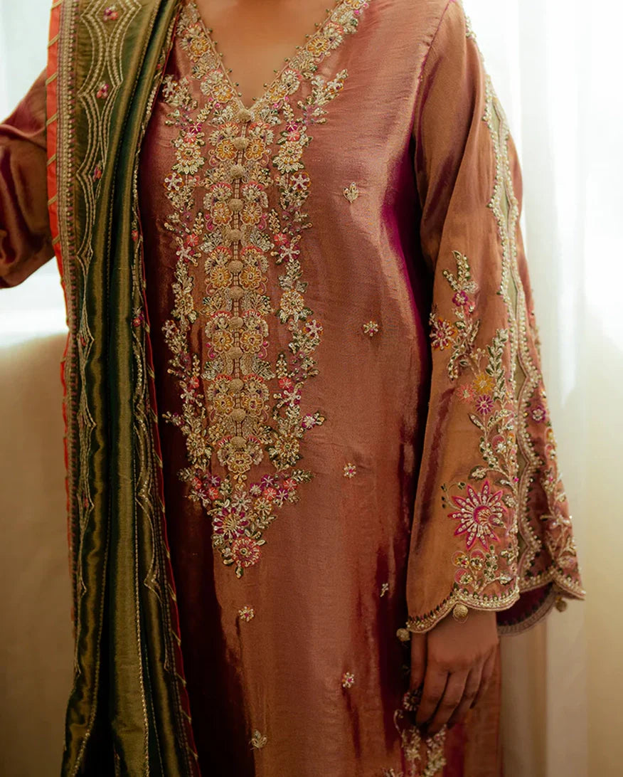 Women Wearing Seema Light Pink Long Shirt for Formal Events - Pakistani Designer Wear for Women in UK | Kifat