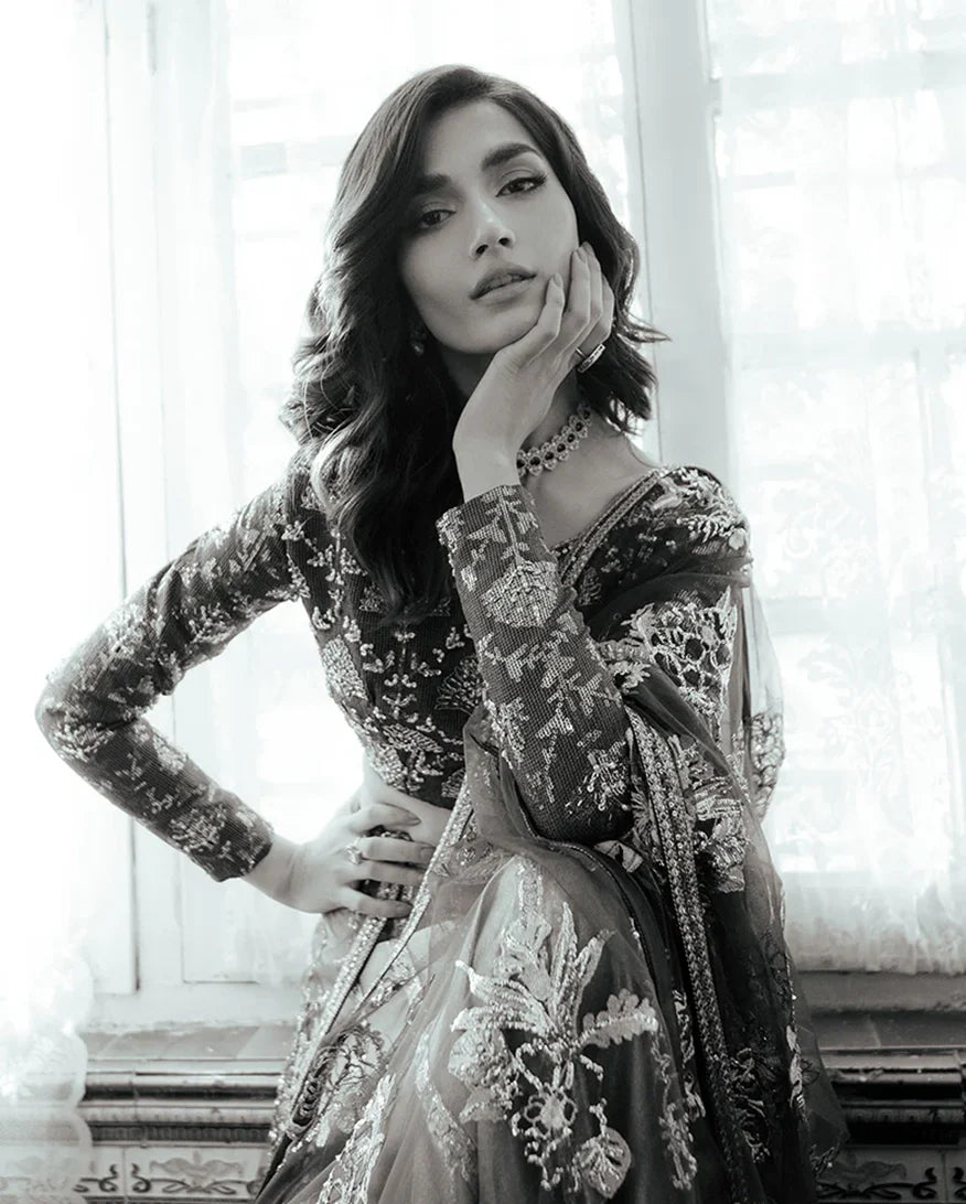 Women Wearing Meena Blue Lehnga Choli for Formal Events - Pakistani Designer Wear for Women in UK | Kifat