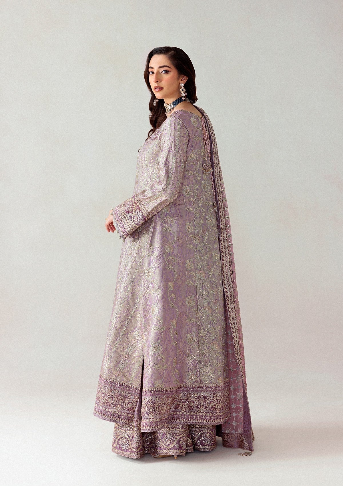 Jamawaar Lilac Color Dress for Formal Wear