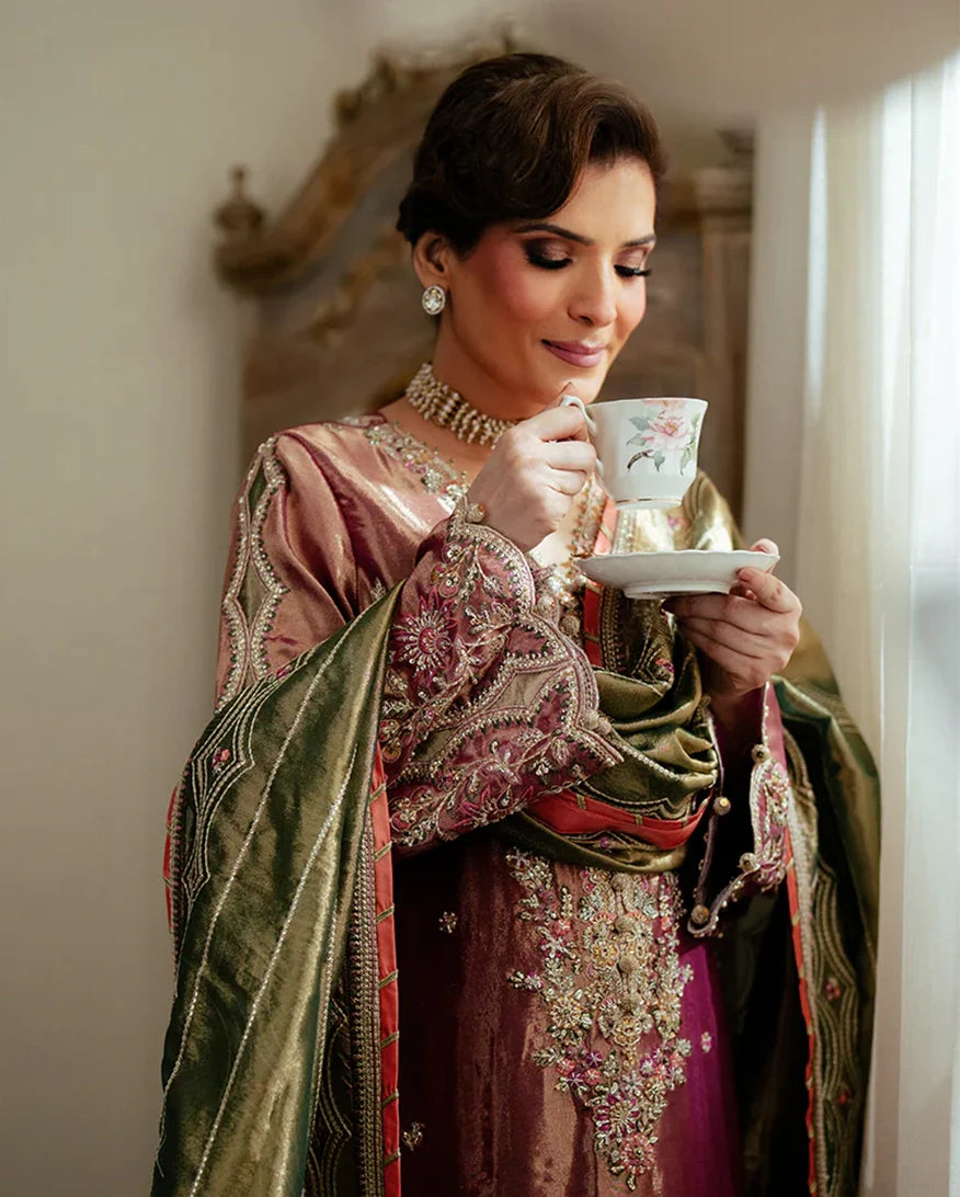 Women Wearing Seema Light Pink Long Shirt for Formal Events - Pakistani Designer Wear for Women in UK | Kifat