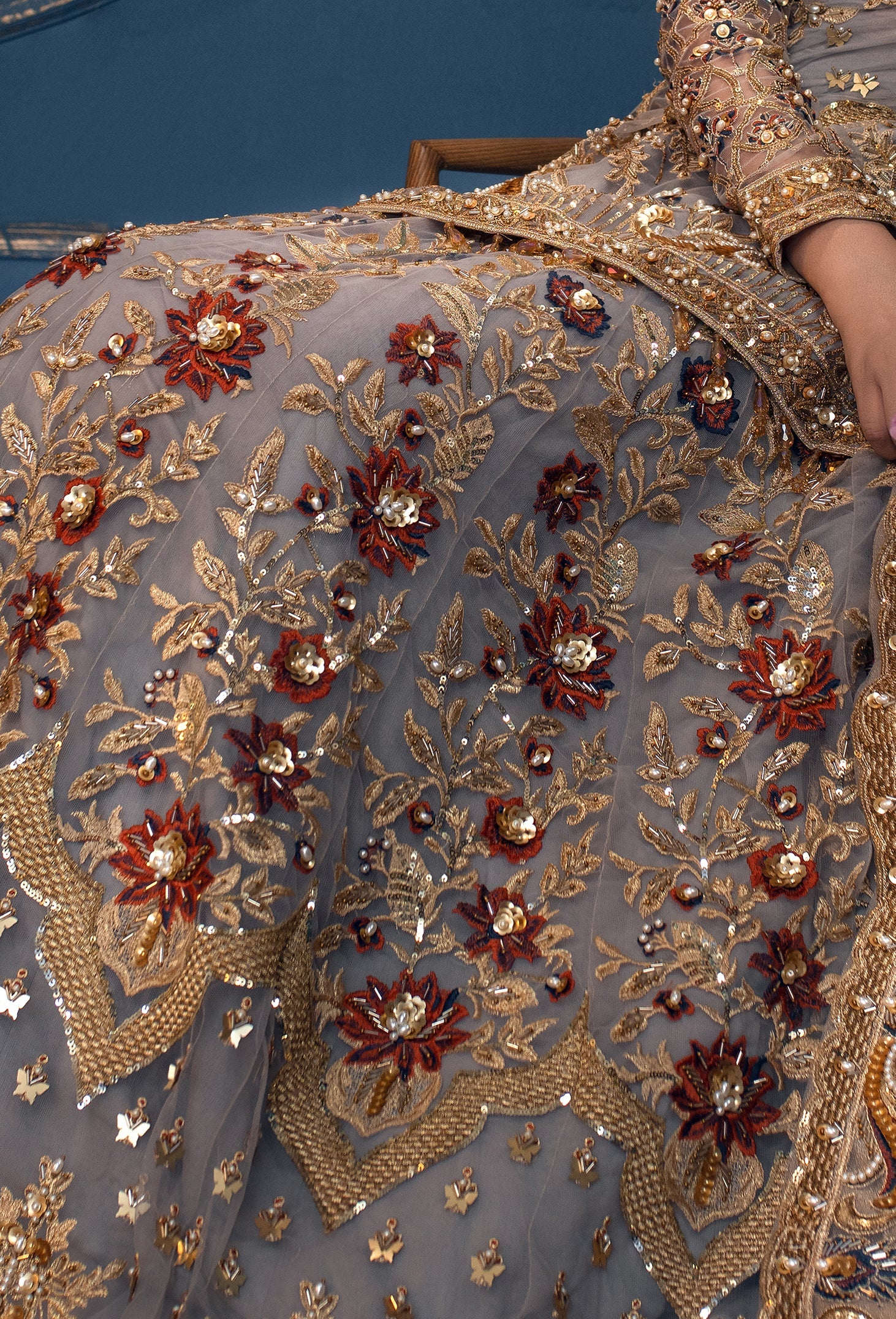 Women Wearing Queen Bee Multi Lehnga For Bridals Events - Pakistani Designer Wear For Women In UK | Kifat