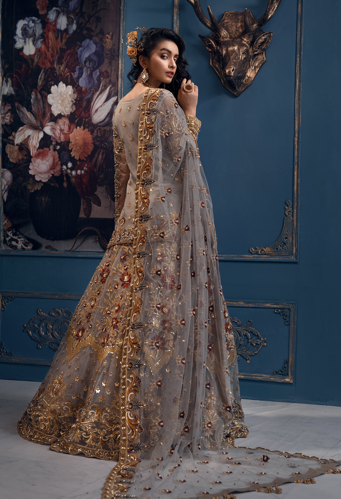 Women Wearing Queen Bee Multi Lehnga For Bridals Events - Pakistani Designer Wear For Women In UK | Kifat