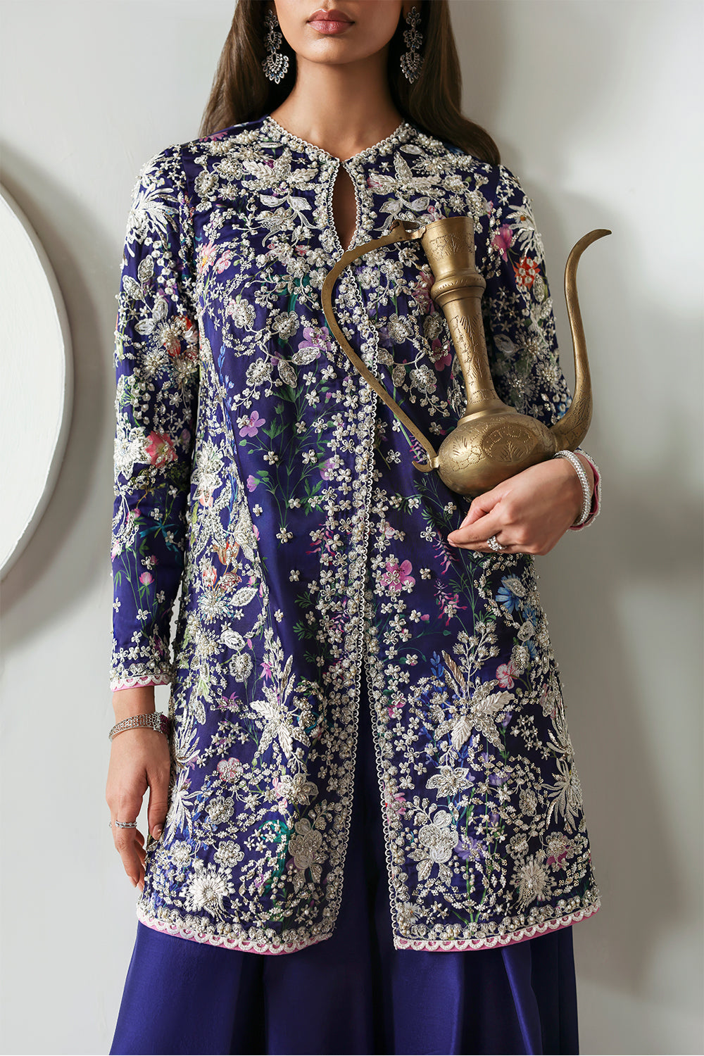 Soraya Althea Purple Short Shirt with Sharara for Wedding Wear, Guest of Wedding Wear - Pakistani Designer Wear for Women in UK | Kifat