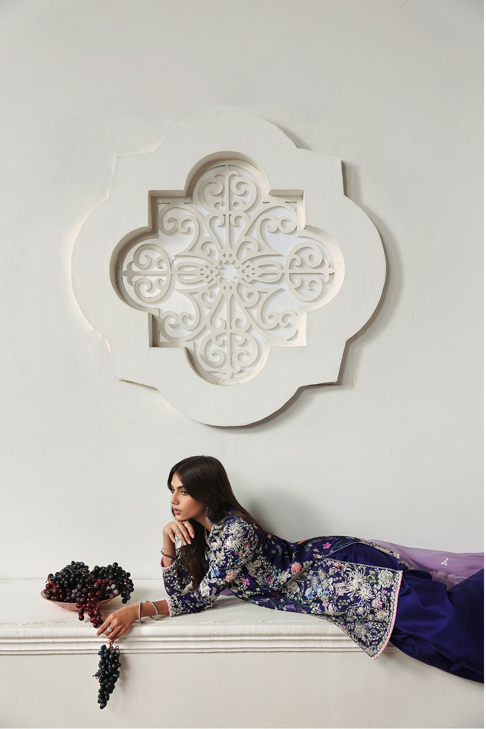 Soraya Althea Purple Short Shirt with Sharara for Wedding Wear, Guest of Wedding Wear - Pakistani Designer Wear for Women in UK | Kifat
