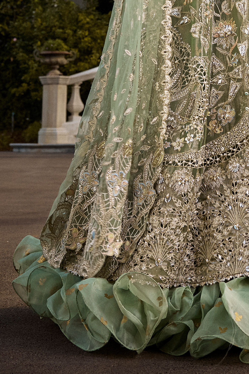 Soraya ASTRID Green Pishwas for  Guest of Wedding Wear, Formal Events - Pakistani Designer Wear for Women in UK | Kifat