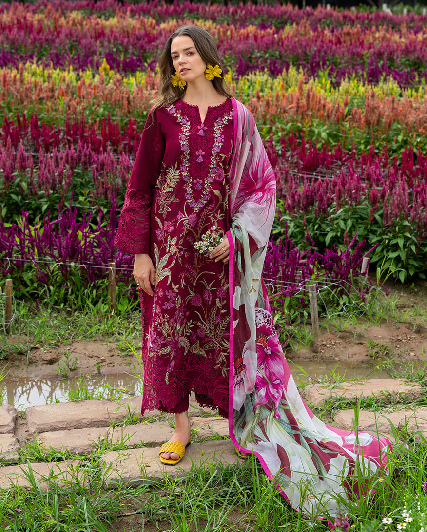 Women Wearing Aurora Petals Red Long Shirt for Festive Events - Pakistani Designer Wear for Women in UK | Kifat
