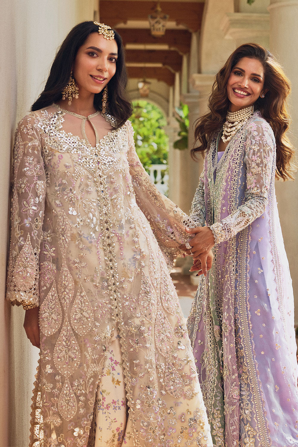 Soraya AZILIS White Long Open Shirt for Wedding Wear, Guest of Wedding Wear - Pakistani Designer Wear for Women in UK | Kifat