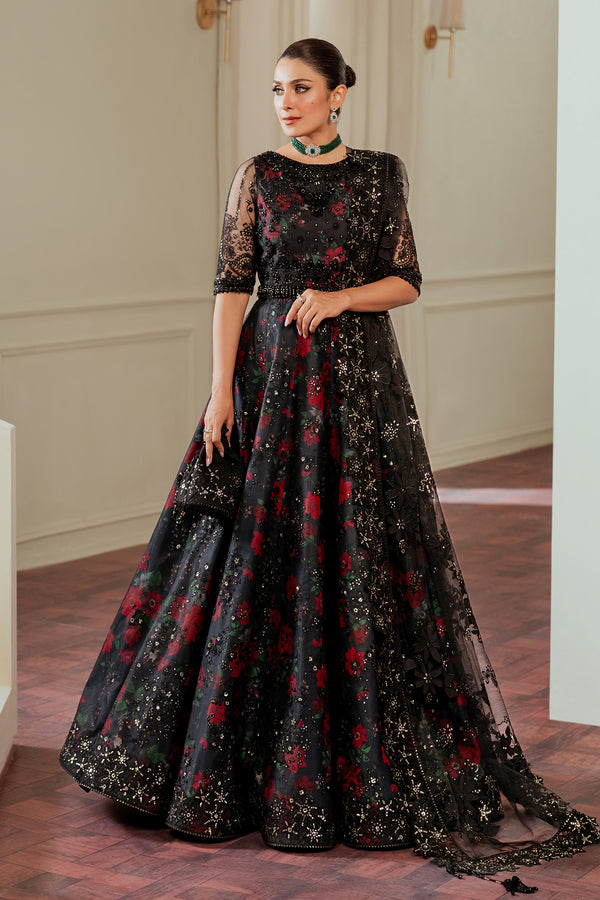 Baroque NET CH13-05 Black Frock,Lehenga for Formal Events - Pakistani Designer Wear for Women in UK | Kifat