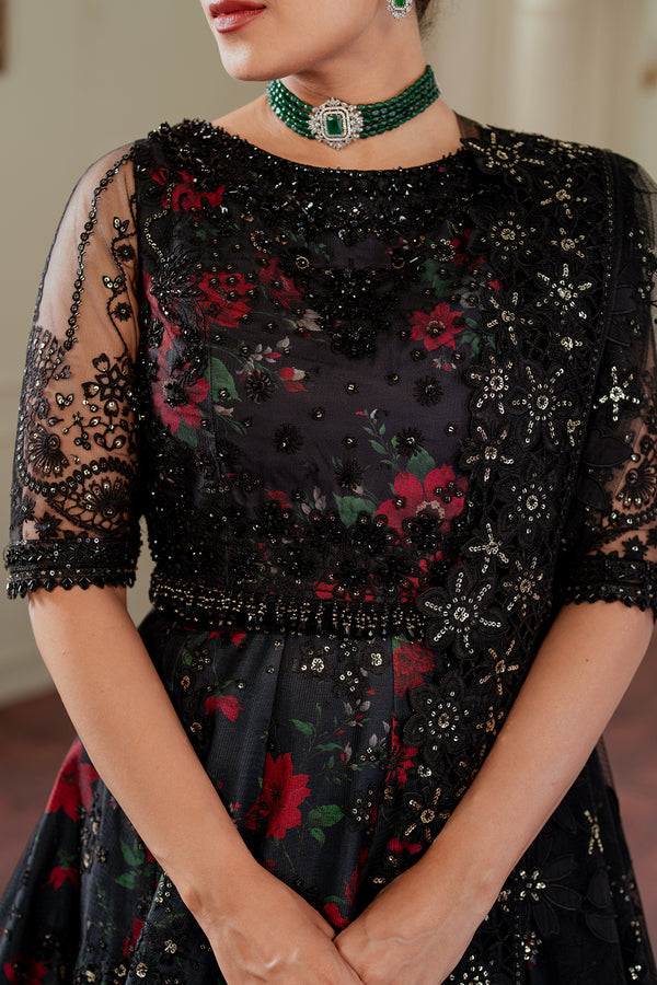 Baroque NET CH13-05 Black Frock,Lehenga for Formal Events - Pakistani Designer Wear for Women in UK | Kifat
