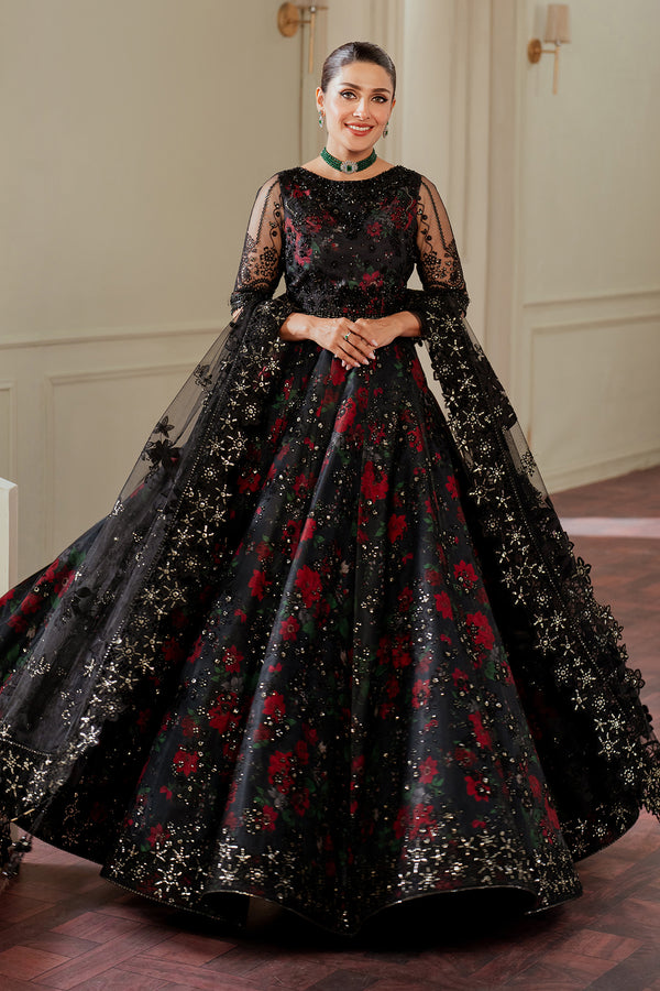 Baroque NET CH13-05 Black Frock,Lehenga for Formal Events - Pakistani Designer Wear for Women in UK | Kifat