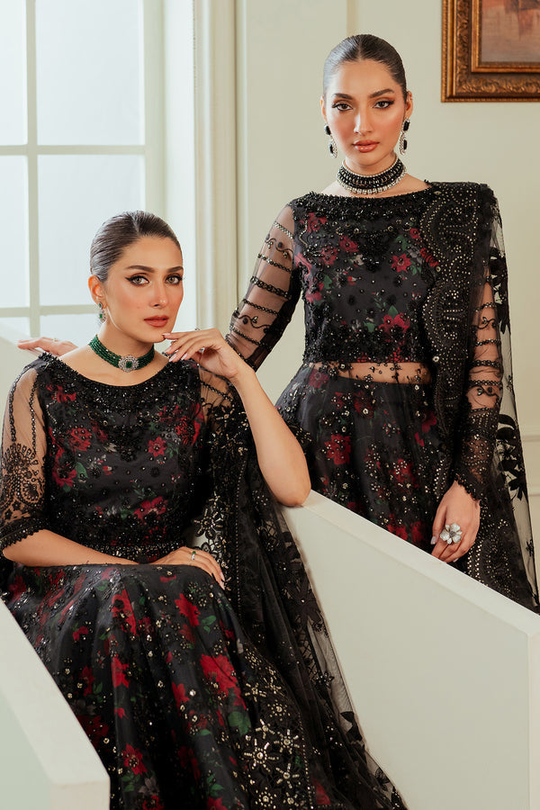 Baroque NET CH13-05 Black Frock,Lehenga for Formal Events - Pakistani Designer Wear for Women in UK | Kifat