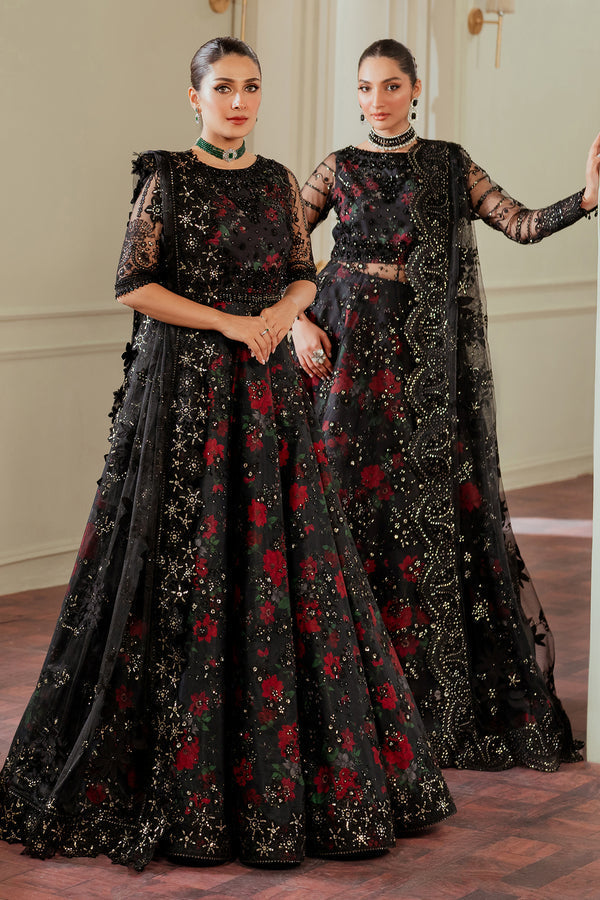 Baroque NET CH13-05 Black Frock,Lehenga for Formal Events - Pakistani Designer Wear for Women in UK | Kifat
