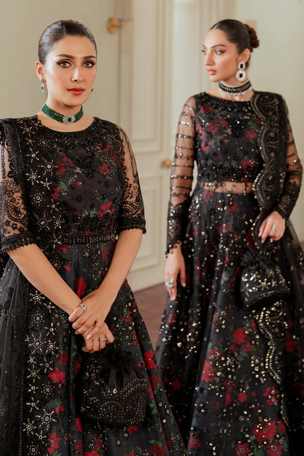 Baroque NET CH13-05 Black Frock,Lehenga for Formal Events - Pakistani Designer Wear for Women in UK | Kifat