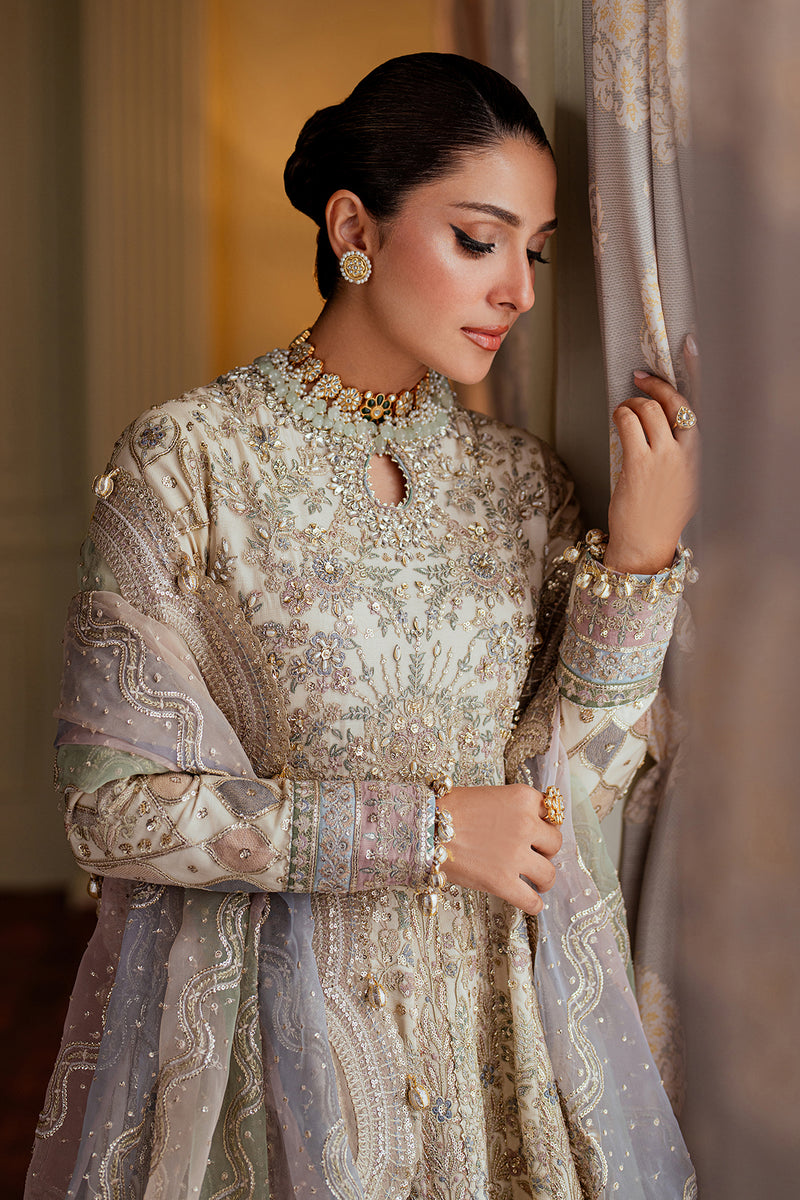 Baroque NET CH13-06 Ivory Frock,Lehenga for Wedding Wear - Pakistani Designer Wear for Women in UK | Kifat