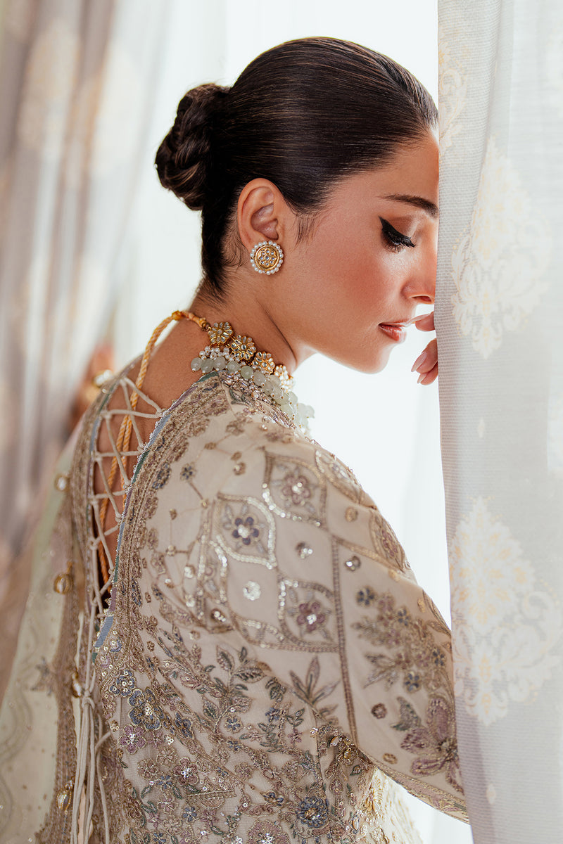 Baroque NET CH13-06 Ivory Frock,Lehenga for Wedding Wear - Pakistani Designer Wear for Women in UK | Kifat
