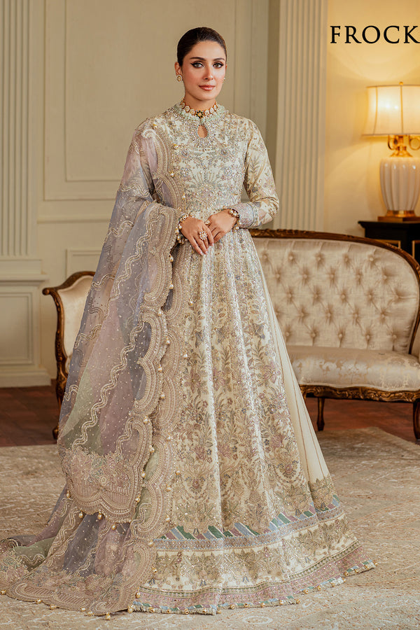 Baroque NET CH13-06 Ivory Frock,Lehenga for Wedding Wear - Pakistani Designer Wear for Women in UK | Kifat