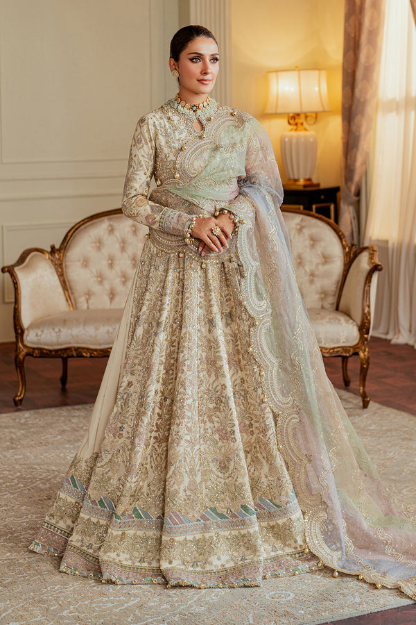 Baroque NET CH13-06 Ivory Frock,Lehenga for Wedding Wear - Pakistani Designer Wear for Women in UK | Kifat