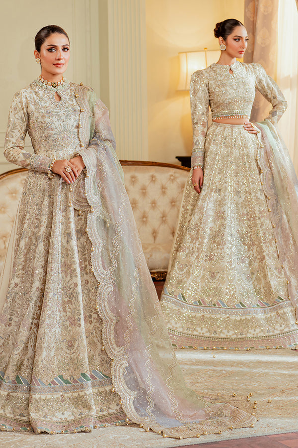 Baroque NET CH13-06 Ivory Frock,Lehenga for Wedding Wear - Pakistani Designer Wear for Women in UK | Kifat