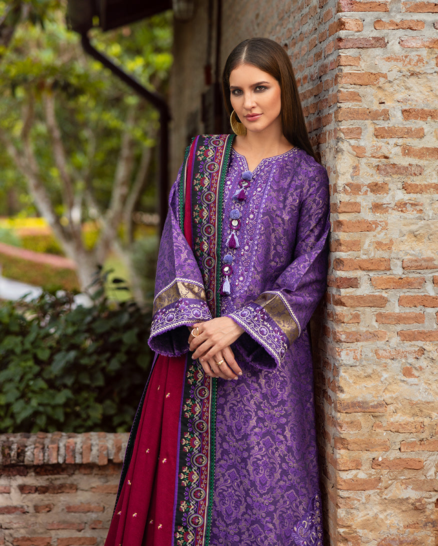 Women Wearing Bella Terra Purple Long Shirt for Casual Events - Pakistani Designer Wear for Women in UK | Kifat