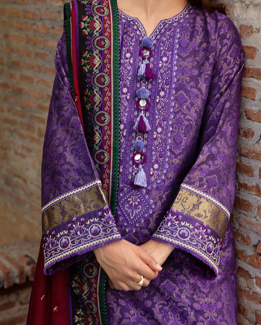 Women Wearing Bella Terra Purple Long Shirt for Casual Events - Pakistani Designer Wear for Women in UK | Kifat