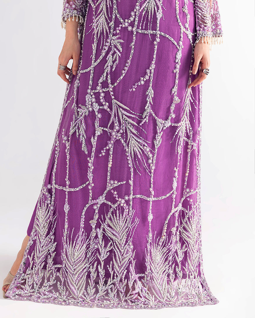 Women Wearing Brielle Magenta Long Shirt for Festive Events - Pakistani Designer Wear for Women in UK | Kifat