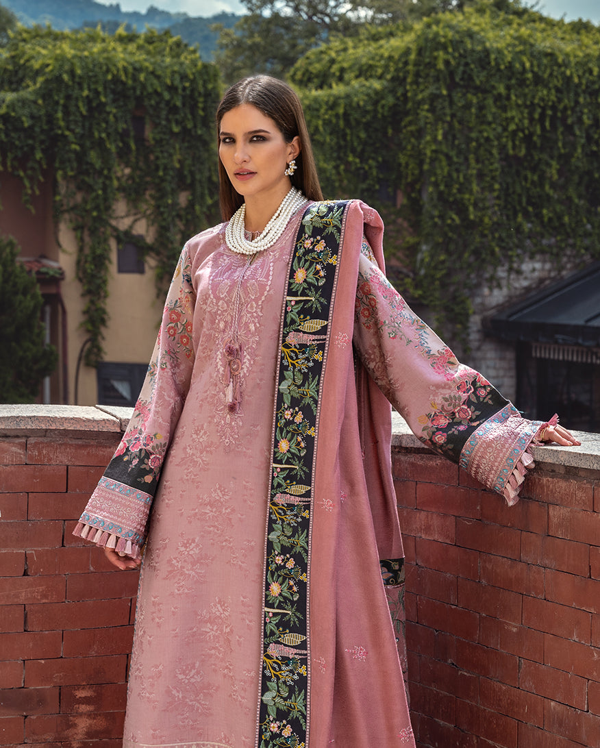 Women Wearing Cortona Bloom Pink Long Shirt for Casual Events - Pakistani Designer Wear for Women in UK | Kifat