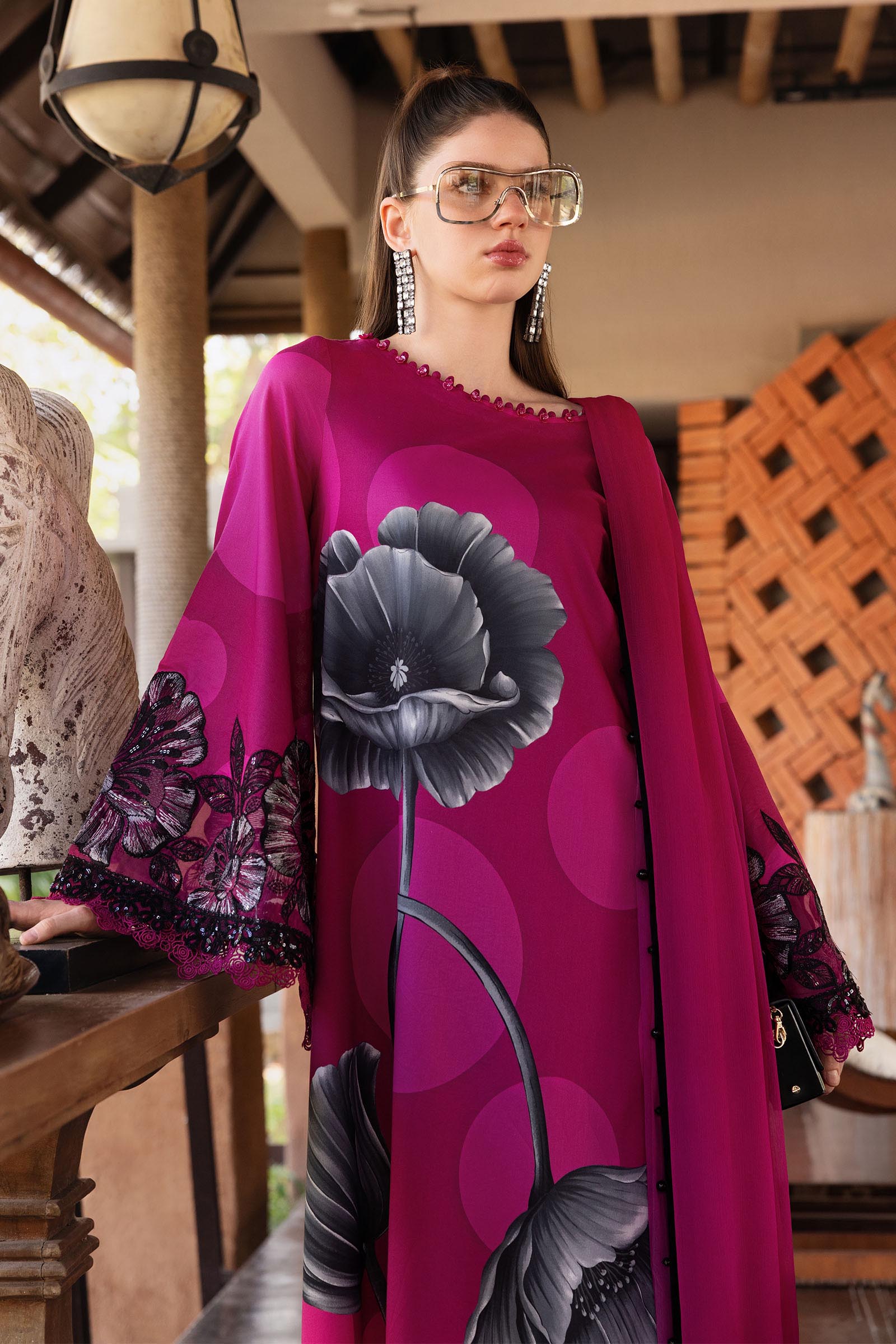 Women Wearing mpt-2913-b Pink Pink for Festive Events - Pakistani Designer Wear for Women in UK | Kifat