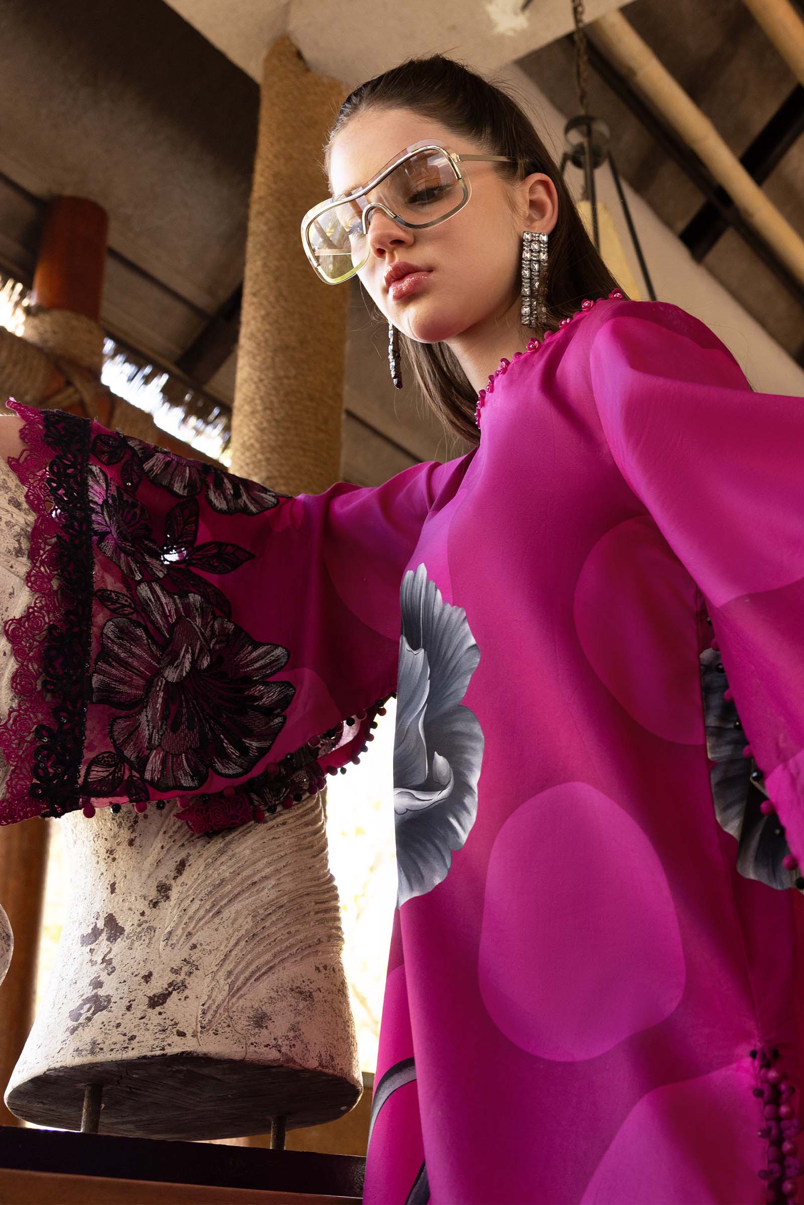 Women Wearing mpt-2913-b Pink Pink for Festive Events - Pakistani Designer Wear for Women in UK | Kifat