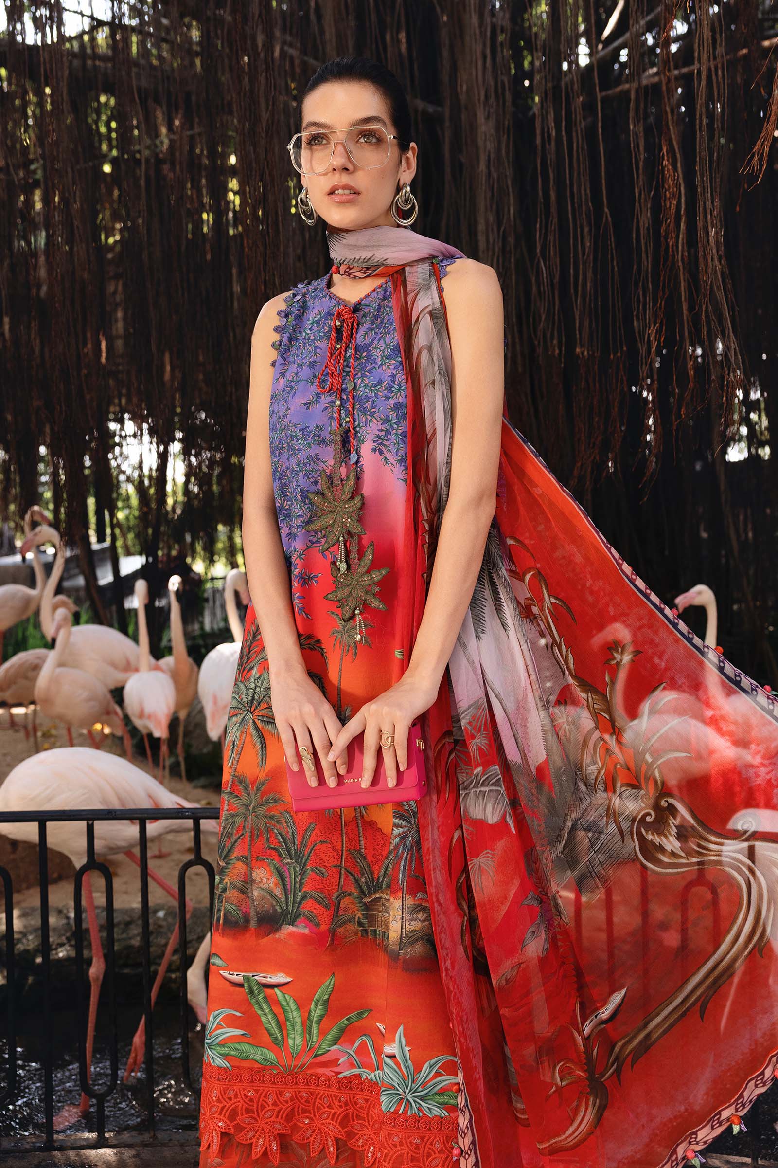 Women Wearing mpt-2907-b Red Long shirt with pants for Festive Events - Pakistani Designer Wear for Women in UK | Kifat