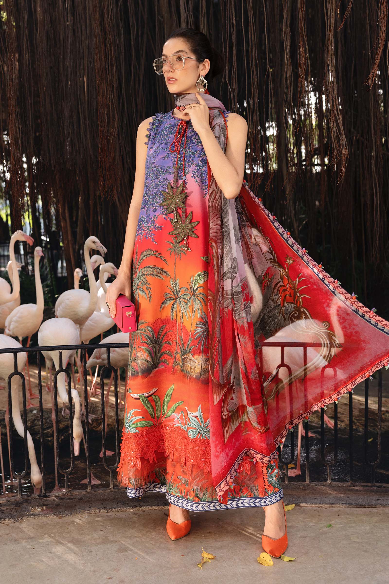 Women Wearing mpt-2907-b Red Long shirt with pants for Festive Events - Pakistani Designer Wear for Women in UK | Kifat