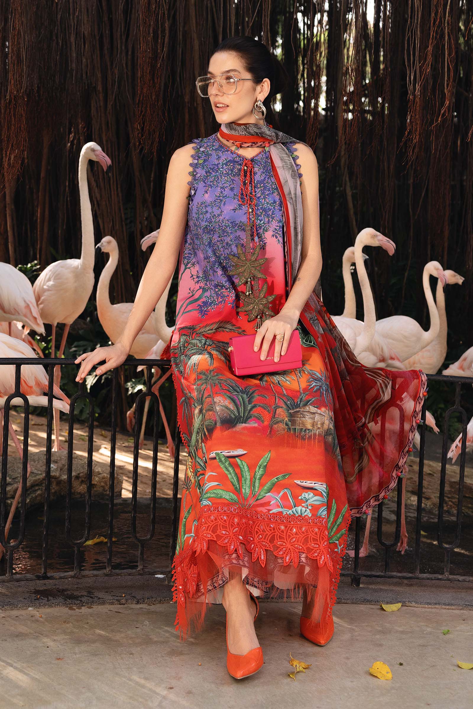 Women Wearing mpt-2907-b Red Long shirt with pants for Festive Events - Pakistani Designer Wear for Women in UK | Kifat