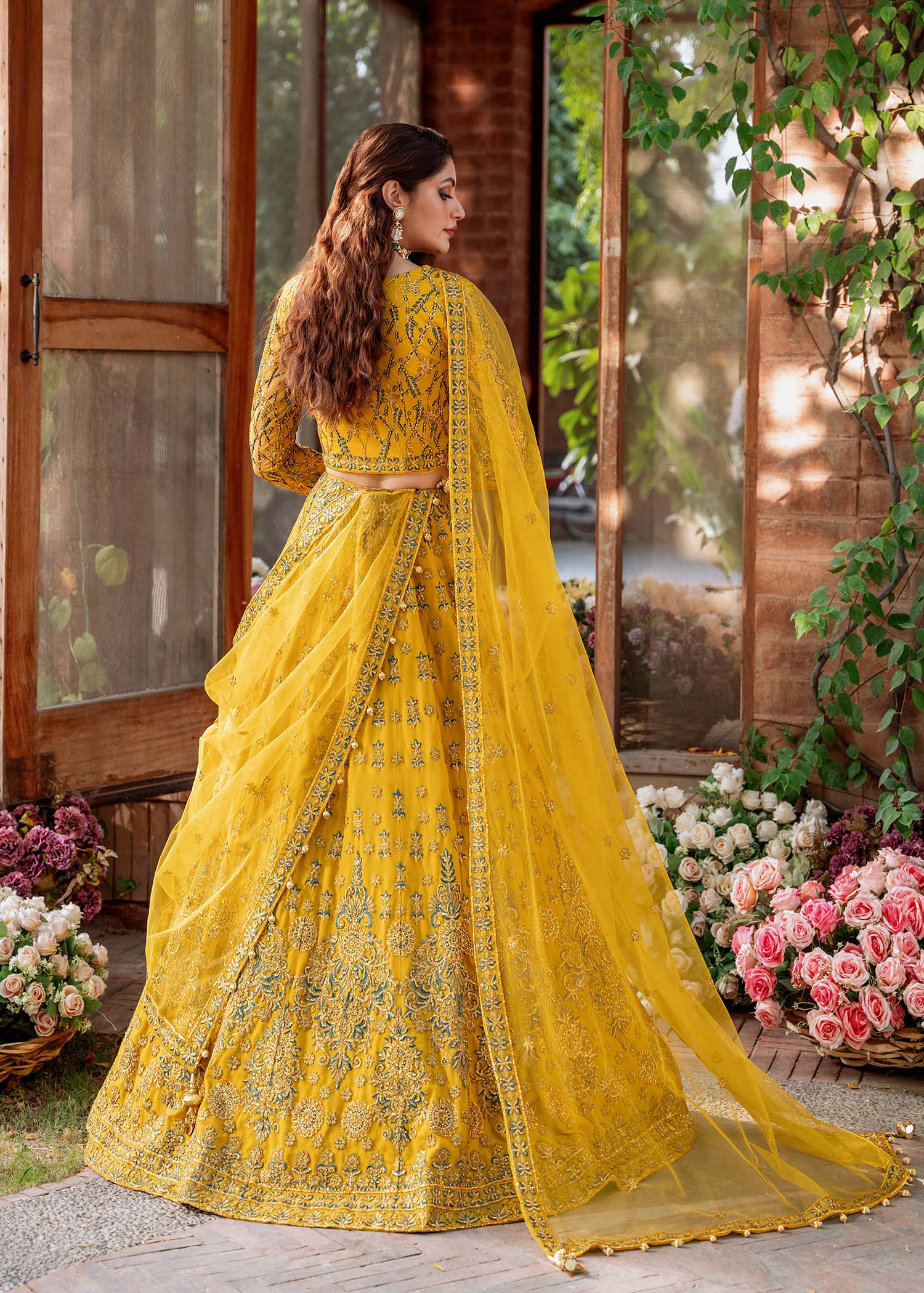 Women Wearing Shehernaz Yellow Lehnga Choli For Formals Events - Pakistani Designer Wear For Women In UK | Kifat