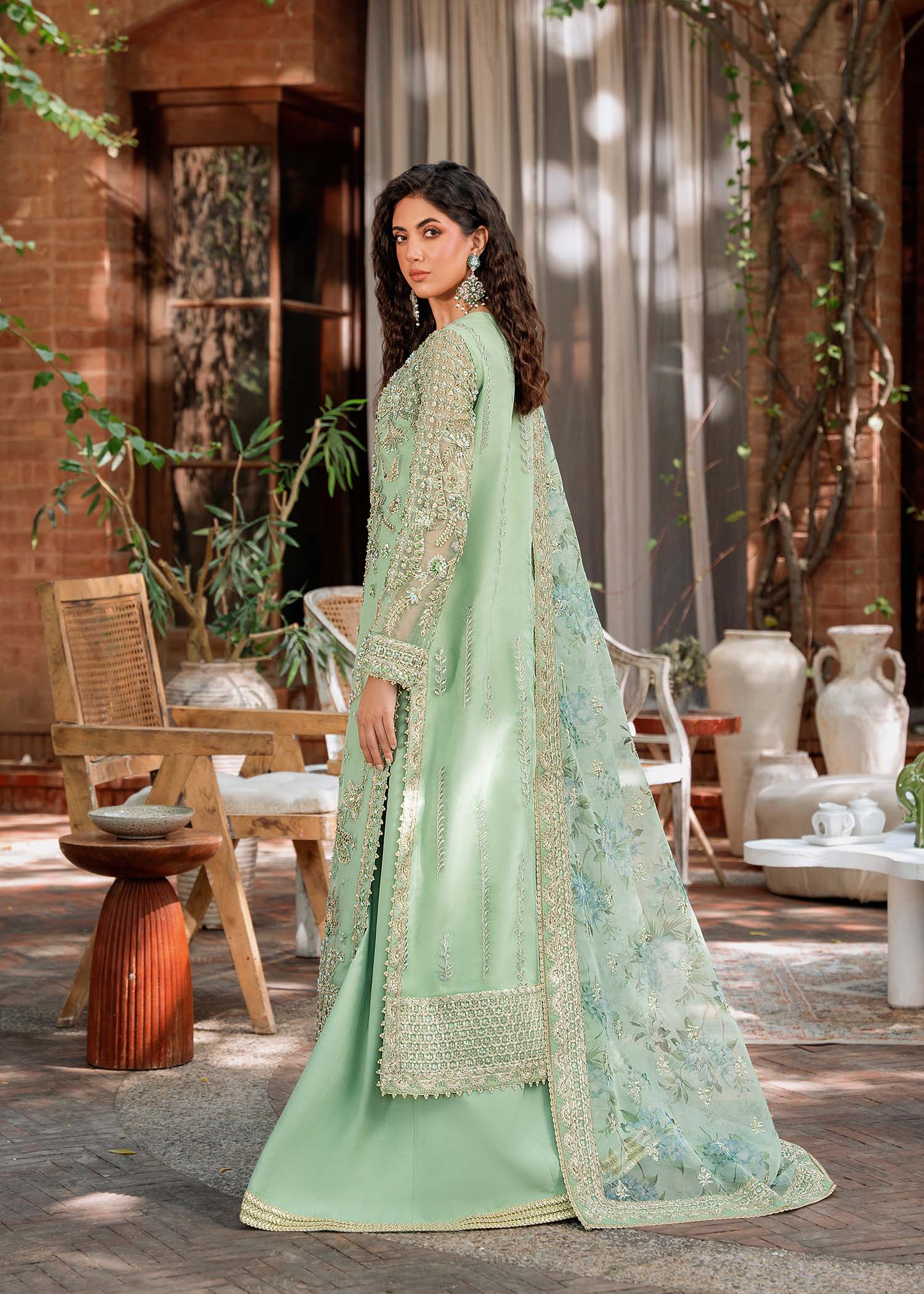 Women Wearing Riwayat Light Blue Long Shirt For Formals Events - Pakistani Designer Wear For Women In UK | Kifat