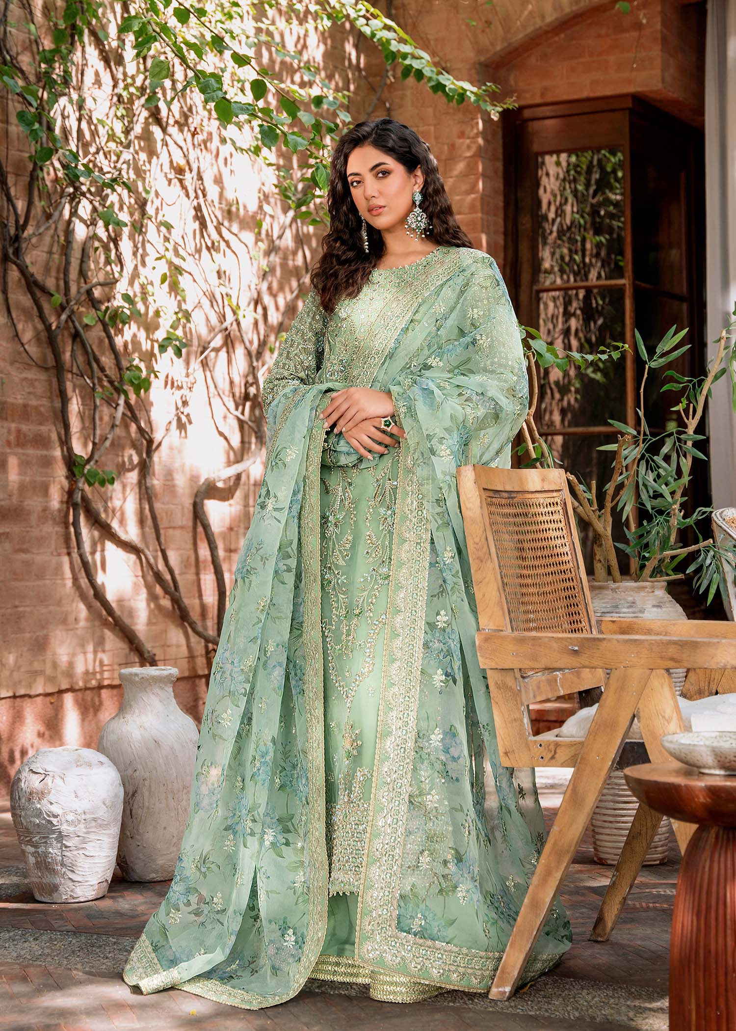 Women Wearing Riwayat Light Blue Long Shirt For Formals Events - Pakistani Designer Wear For Women In UK | Kifat
