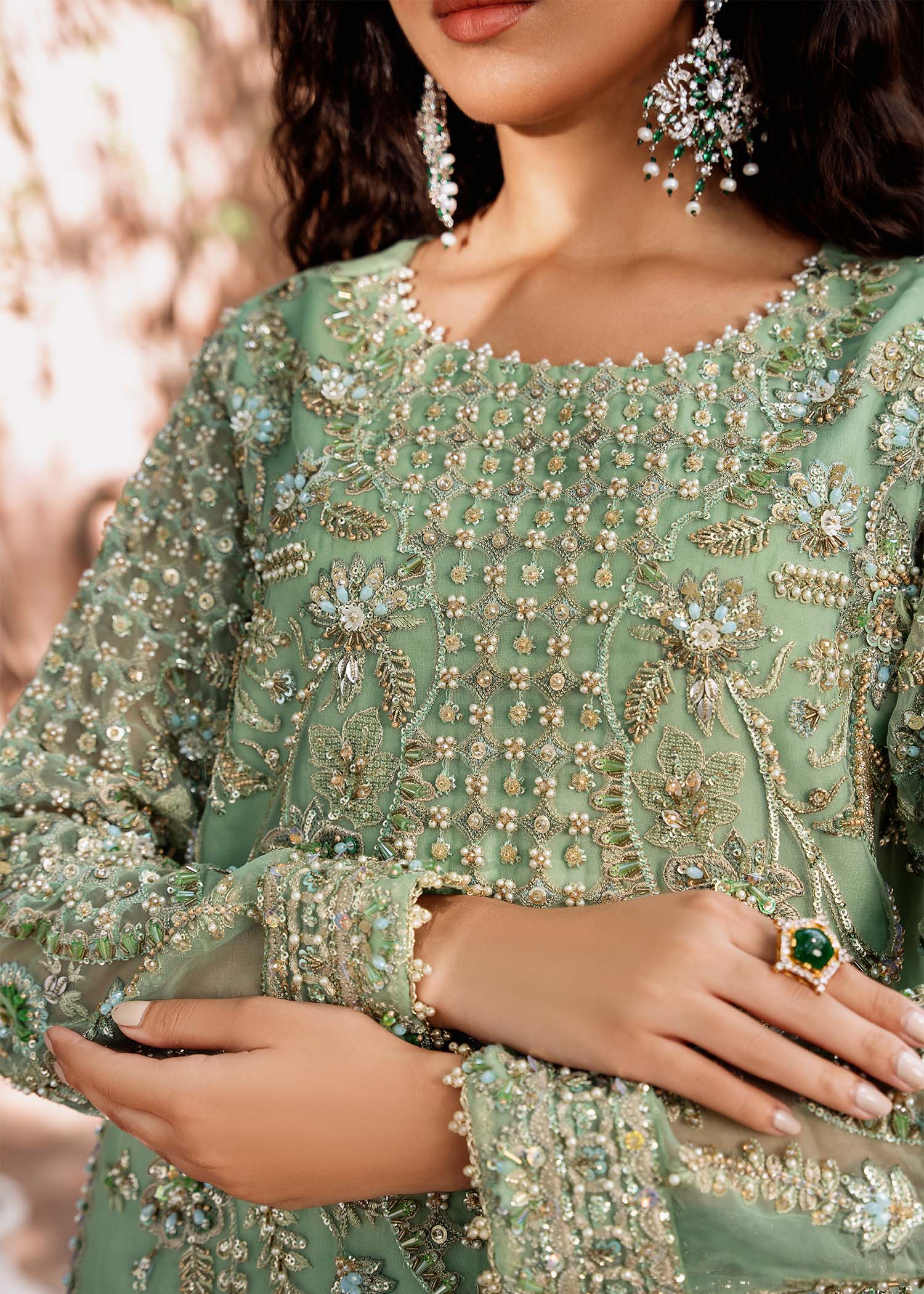 Women Wearing Riwayat Light Blue Long Shirt For Formals Events - Pakistani Designer Wear For Women In UK | Kifat