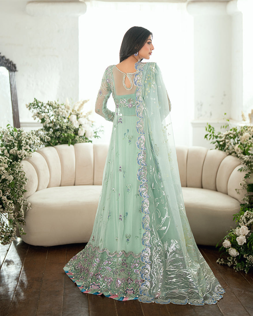 Women Wearing Sitaara Aqua Peshwas for Festive Events - Pakistani Designer Wear for Women in UK | Kifat