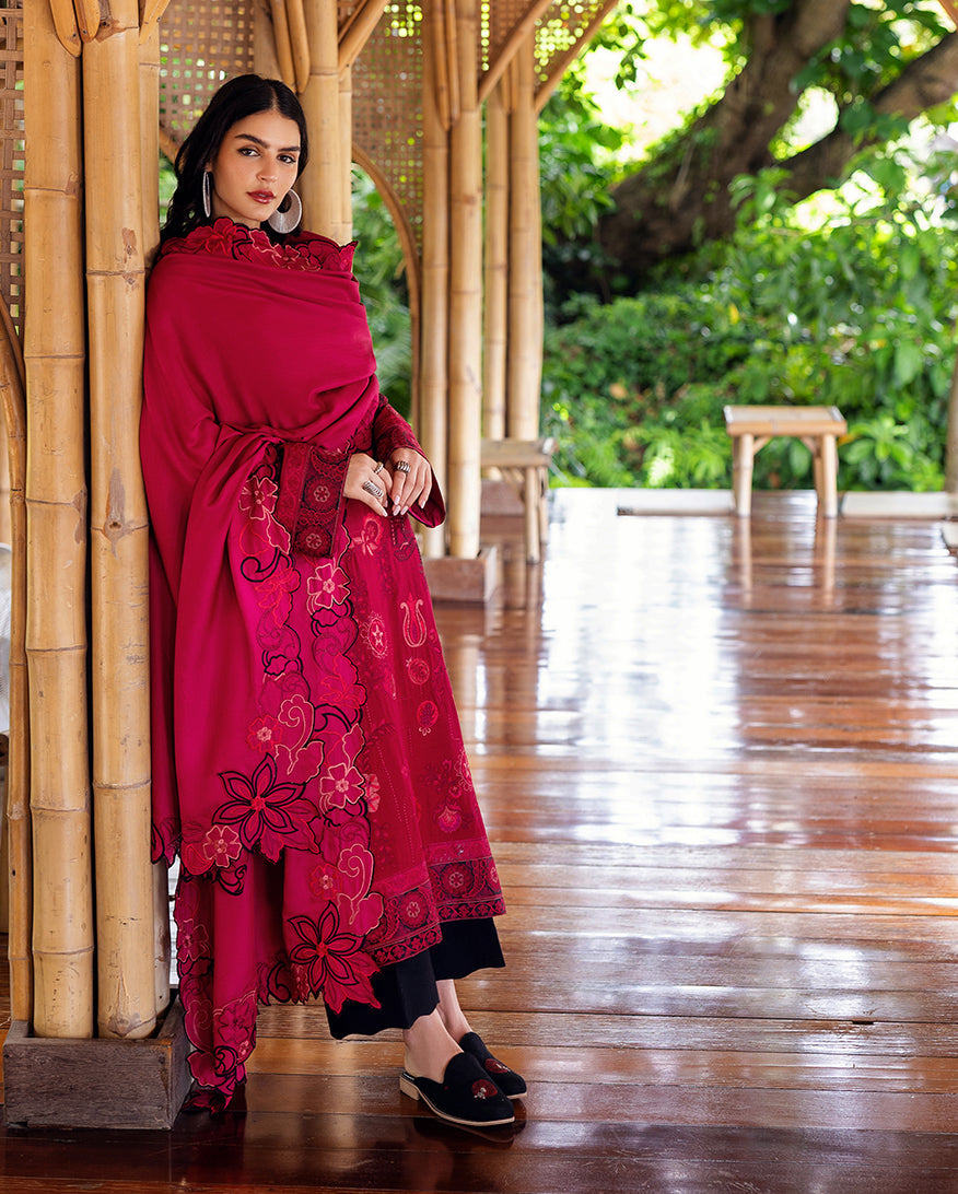 Women Wearing Darling Bloom Red Long Shirt for Luxury Events - Pakistani Designer Wear for Women in UK | Kifat