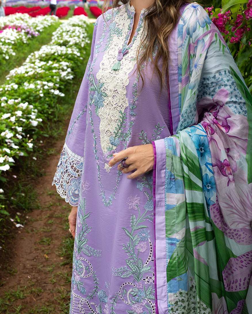 Women Wearing Dewdrop Dance Lilac Long Shirt for Festive Events - Pakistani Designer Wear for Women in UK | Kifat