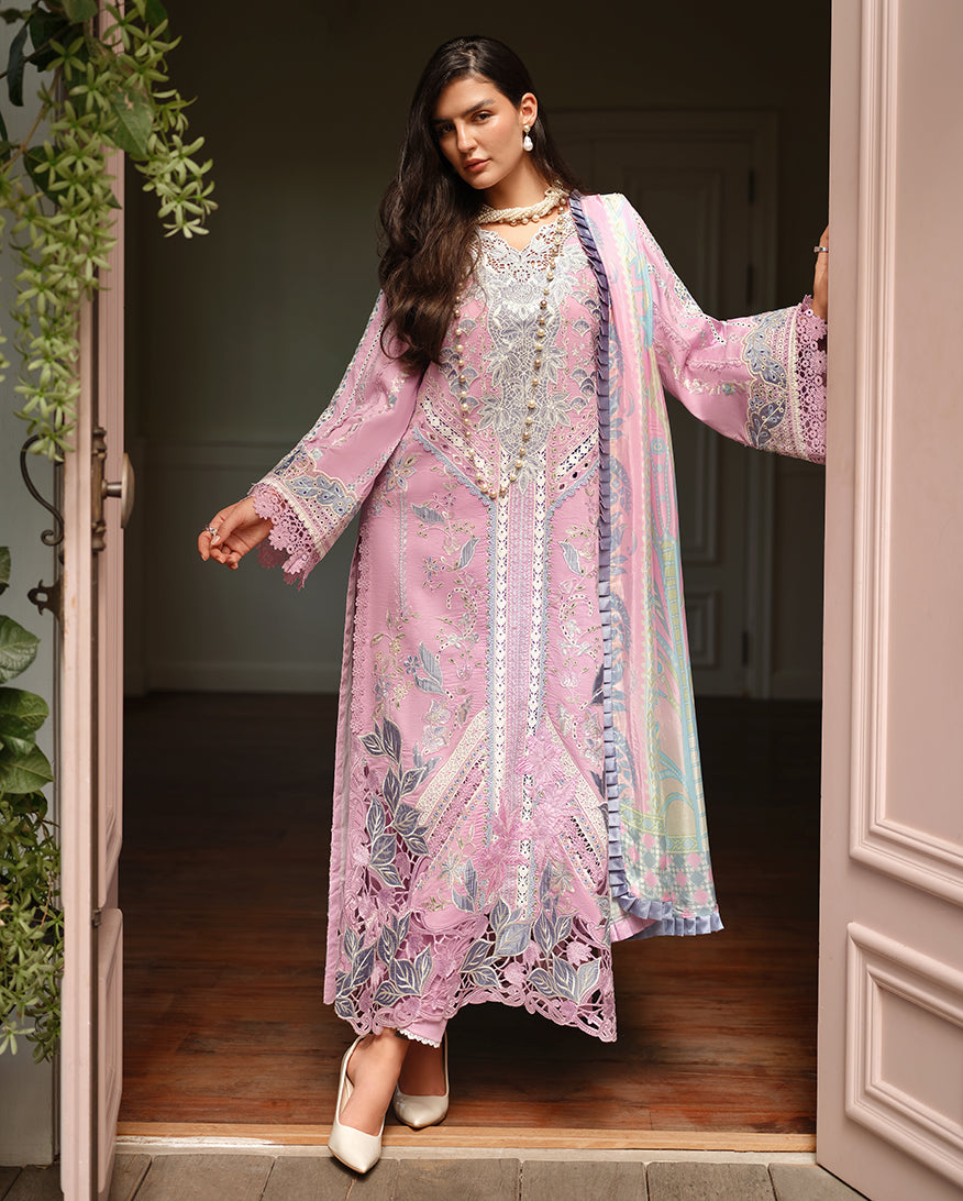 Women Wearing Endless Love Pale Pink Long Shirt For Luxury Events - Pakistani Designer Wear For Women In UK | Kifat