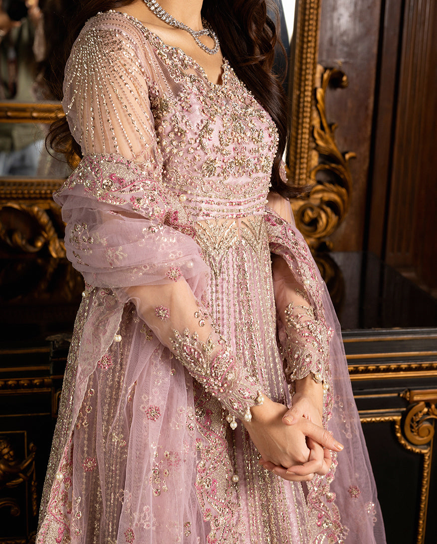 Women Wearing Geet Pink Peshwas for Wedding Events - Pakistani Designer Wear for Women in UK | Kifat