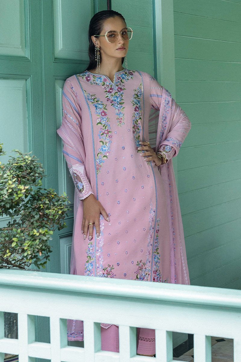 Women Wearing Leore Lilac Pink Long Shirt for Formal Events - Pakistani Designer Wear for Women in UK | Kifat