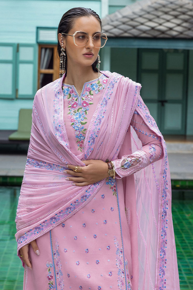 Women Wearing Leore Lilac Pink Long Shirt for Formal Events - Pakistani Designer Wear for Women in UK | Kifat