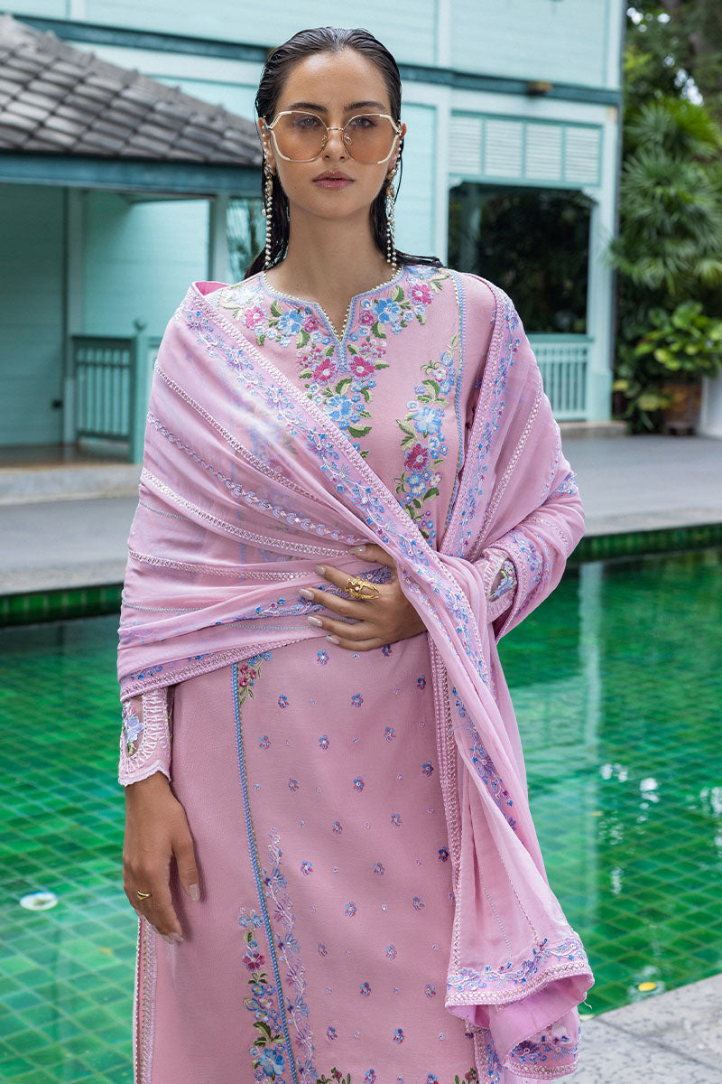 Women Wearing Leore Lilac Pink Long Shirt for Formal Events - Pakistani Designer Wear for Women in UK | Kifat
